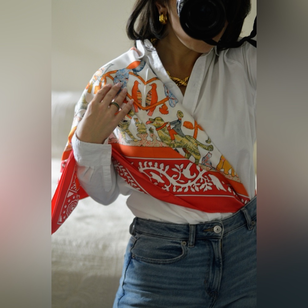Hermes Early America silk 90cm scarf - Picture 6 of 16